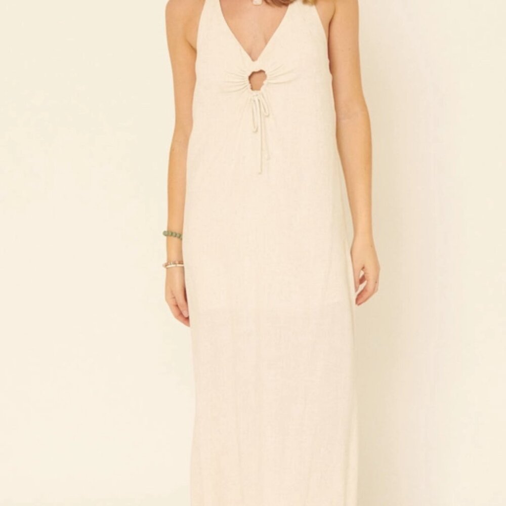 NWT - Lined Key Hole Open Back Cover Up Maxi